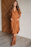 Back Twisted Cutout Shirt Dress