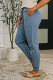 Phoenix High Waisted Joggers in Dusty Blue