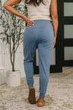 Phoenix High Waisted Joggers in Dusty Blue