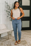 Phoenix High Waisted Joggers in Dusty Blue