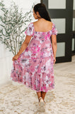 Sweetheart Square Neck Floral Dress