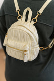 Quilted Mini Backpack in Cream