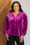 Velvet Balloon Sleeve Top