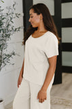 Thyme Boxy Tee in Cream