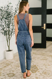Hailey Waist Tie Overalls in Dark Blue