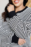 Alex Striped Drop Shoulder Top in Black