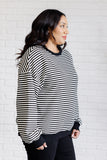 Alex Striped Drop Shoulder Top in Black