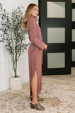 Travel Plush Knit Dress in Autumn Berry