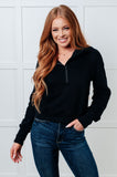 Caroline Half Zip Pullover in Black