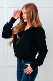 Caroline Half Zip Pullover in Black