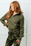 Caroline Half Zip Pullover in Green