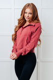 Caroline Half Zip Pullover in Mauve