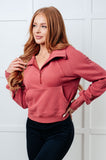 Caroline Half Zip Pullover in Mauve