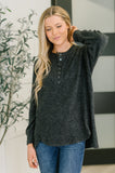 Urban Scooped Hi-Low Long Pullover in Black