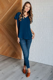 Alina V-Neck Top in Teal