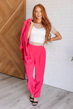 Journey Pleated Trousers in Hot Pink