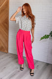 Journey Pleated Trousers in Hot Pink