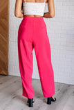 Journey Pleated Trousers in Hot Pink