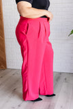 Journey Pleated Trousers in Hot Pink