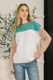 Walk in Central Park Ribbed Knit Color Block Pullover