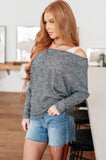 Hillarie Ribbed Top in Charcoal