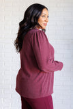 Mineral Wash Ribbed Knit Top in Wine