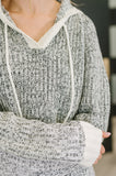 Textured Split Neck Pullover