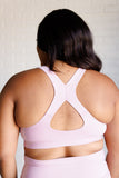 Cross Back Sports Bra in Mauve Peony