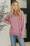 You Should Know Half Zip Pullover in Light Rose