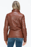 Carson Zip Up Puffer Jacket in Brandy