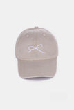 Bow Embroidered Washed Hats