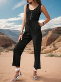 Tied Sleeveless Jumpsuit with Pockets