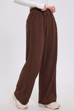 Mae Elastic Waist Wide Leg Pants in Khaki, Brown & Black