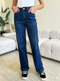 LEILA HIGH RISE CARGO STRAIGHT JEANS