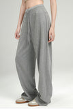 Joey Drawstring Wide Leg Pants in Grey & Black