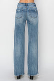 Nicole High Waist Distressed Wide Leg Jeans