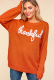 Thankful Metallic Glitter Embroidered Sweater