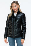 Carson Zip Up Puffer Jacket in Black