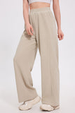 Mae Elastic Waist Wide Leg Pants in Khaki, Brown & Black