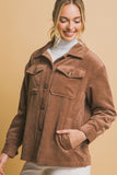 Owen Corduroy Sherpa Lined Jacket in Cocoa