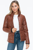 Carson Zip Up Puffer Jacket in Brandy