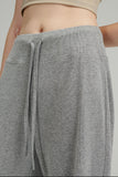 Joey Drawstring Wide Leg Pants in Grey & Black