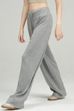 Joey Drawstring Wide Leg Pants in Grey & Black