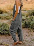 Friday Sleeveless V-Neck Pocketed Jumpsuit