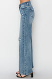 Nicole High Waist Distressed Wide Leg Jeans