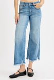 Kaylee Mid Rise Crop Wide Leg Jeans