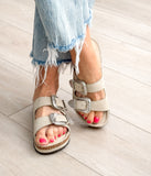 Mickie Western Slides in Cream