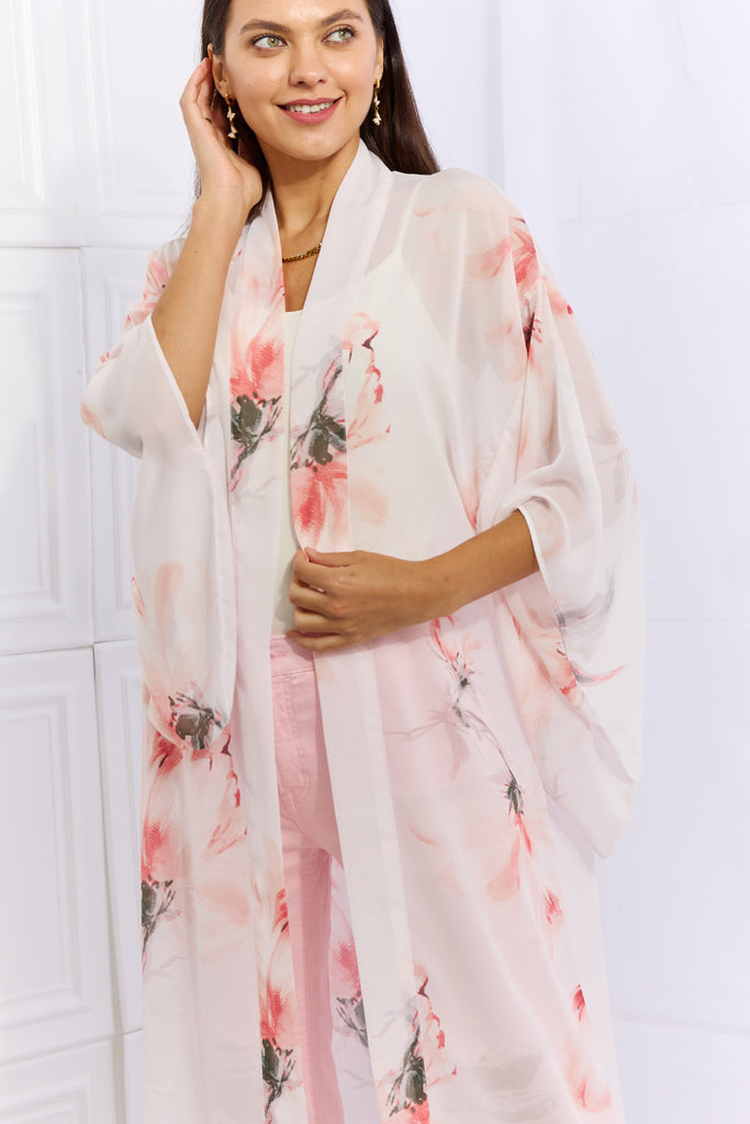 Floral Chiffon Kimono Cardigan