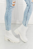 Matte Lug Sole Chelsea Boots in White