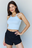 Sophie Soft Modal Short Strap Ribbed Tank Top in Blue